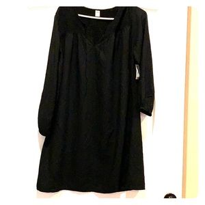 Old Navy Blk knee length dress with neck tie-NWT